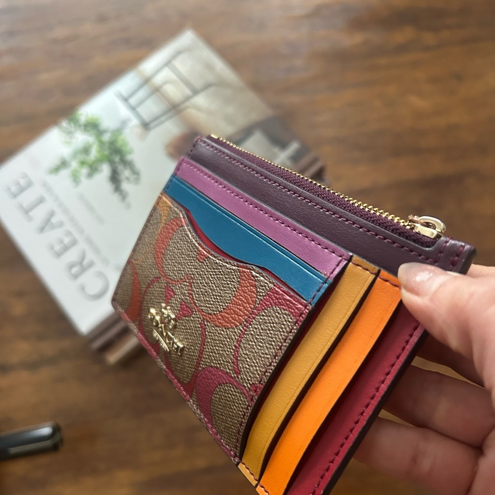 Coach Colorful Card Holder with Zip